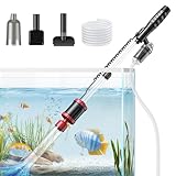 Suness 36W Electric Aquarium Vacuum Gravel Cleaner: Fish Tank Vacuum Gravel Cleaner with Strong Suction for Automatic Water Change Algae Remover Sand Wash Water Shower and Water Circulation, Timed Off