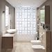 Relaxdays, Semitransparente, 100x240 cm Cortina de Ducha Square, A Cuadros, Soporte de...
