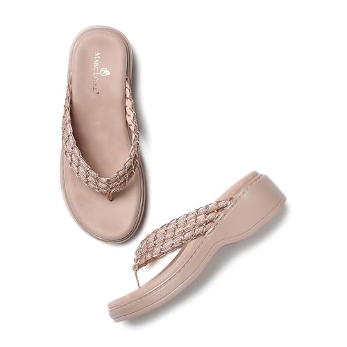 Image of Marc Loire Women's Embellished Slip-On Platform Heel Fashion Sandal for All Occasion