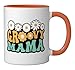 Groovy Mama Funny Motherhood Retro Hippie 60s 70s Mom Ceramic Mug, Orange/White