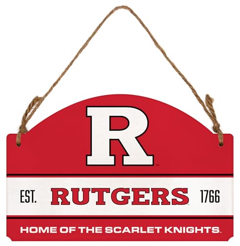Rutgers Scarlet Knights Flat Wood Sign with Hanging String – Officially Licensed Collegiate Product