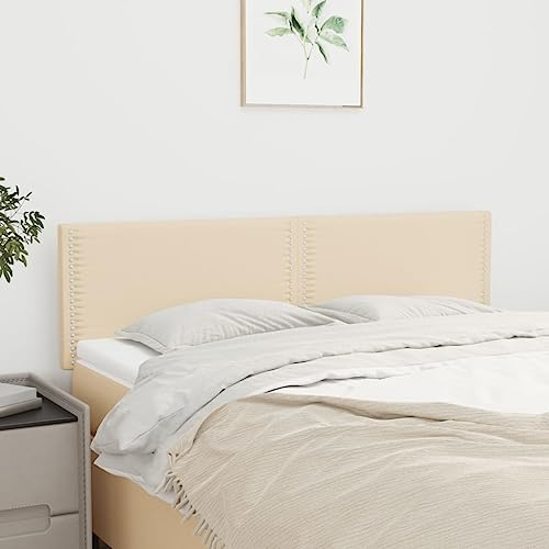 SKM Têtes de lit 2 pièces. Crème 72 x 5 x 78/88 cm Tissu Poids : 9,1 kg, 345929