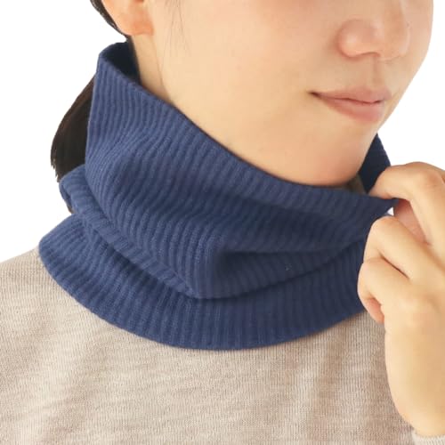 【絹屋】内側シルク 2重編み ふかふか綿ネックウォーマー (5381) サイズ:FREE(長さ 21cm~25cm) (