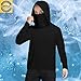 Unisex Kids UPF 50+ Hoodie with Face Mask Ice Silk Long Sleeve Rash Guard Swim Tops Cooling Hiking Shirts 4-15 Years Black
