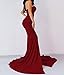 WRStore Womens Strapless Asymmetric Slit Front Evening Party Wedding Maxi Dress Wine Red