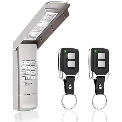 Garage Door Opener Keypad with 2 Garage Door Opener Remote for Liftmaster Chamberlain Craftsman Remote Keypad 877MAX 893LM 893Max 971LM 371LM, Purple Yellow Red Orange Learn Button