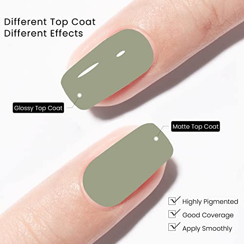 Maychao 15Ml Gel Nail Polish 1Pc Olive Green Gel Polish Soak Off Uv Led Nail Polish Nail Art Starter Manicure Salon Diy At Home, 0.5 Oz #TOP5