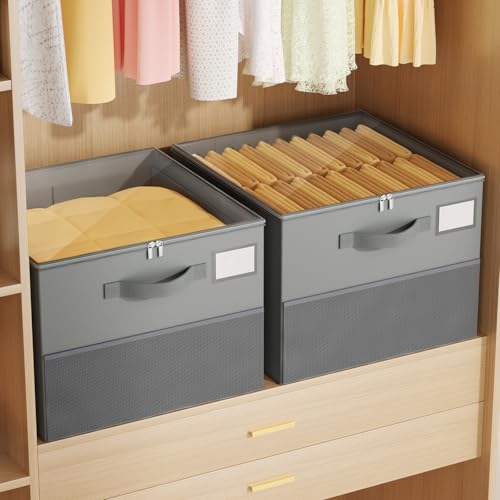 Large Reinforced Shoe Organizer for Closet with Adjustable Dividers, Gray - image 8