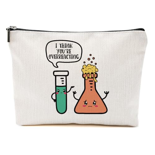 Science Teacher Gifts Funny Makeup Bag Chemistry Gifts Cosmetic Bag for Christmas Thanksgiving Birthday Science Friendship Teacher Appreciation Gifts for Women Daughter Coworker Toiletry Bag