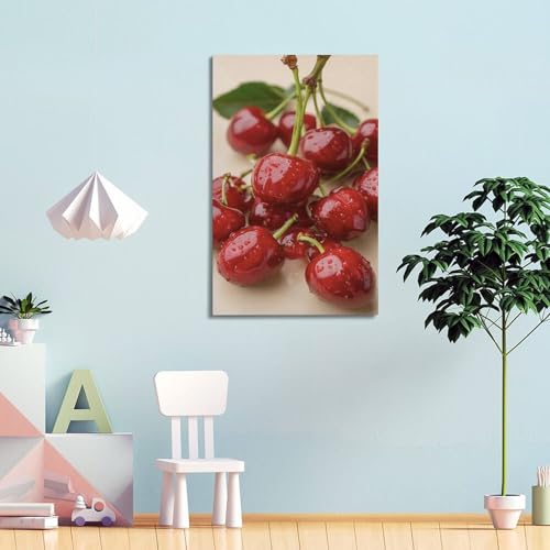 Art mural cerises fraîches décoration moderne haut de gamme