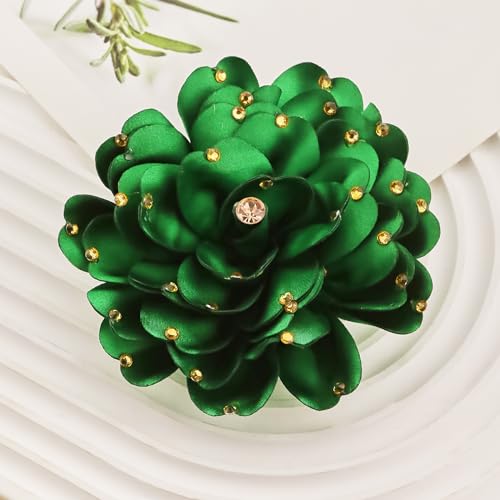 Image of CSIYANJRY99 Dainty Feather & Rose Flower Large Brooch Lapel Pins Delicate Elegant Handmade Flower Brooches Pin Classic for Wedding Party Dance Banquet for Women Dress Suit Ceremony Clothes Accessories Jewelry Valentine's Day Gifts