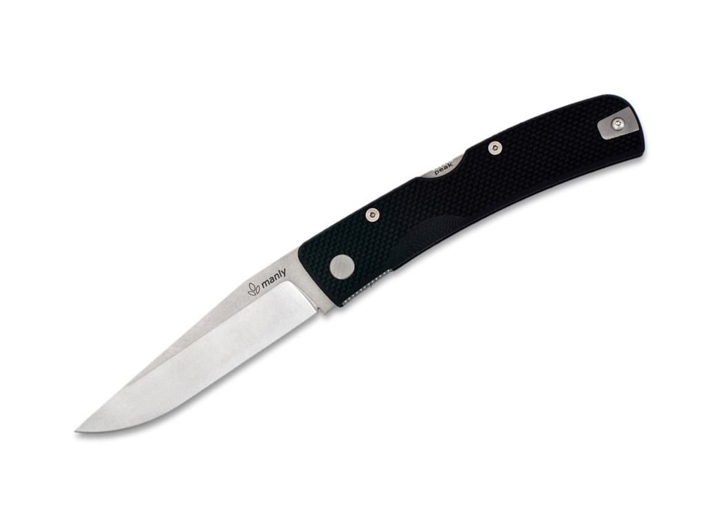 Manly 01ML026 Peak CPM S-90V Black Two Hand Opening Messer, Schwarz, One Size