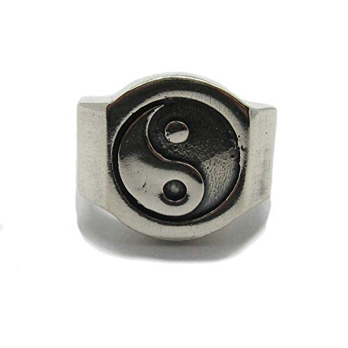 Bague en argent massif 925 Yin Yang anneau ethnique Empress