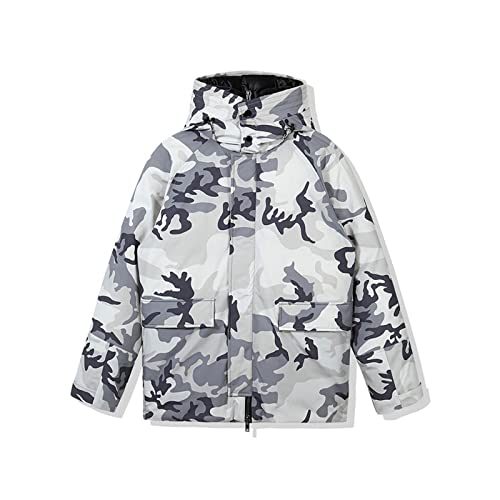 Joibkd Men's Down Jacket, Down Jacket Men's Goose Down Mid-Length Detachable Hood Thick Coat (Color : Gray, Size : Xxx-Large) #TOP11