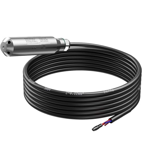 Capteur de niveau d'eau 4-20mA sortie liquide 2m hydrostatique pour cuve et réservoir cylindrique