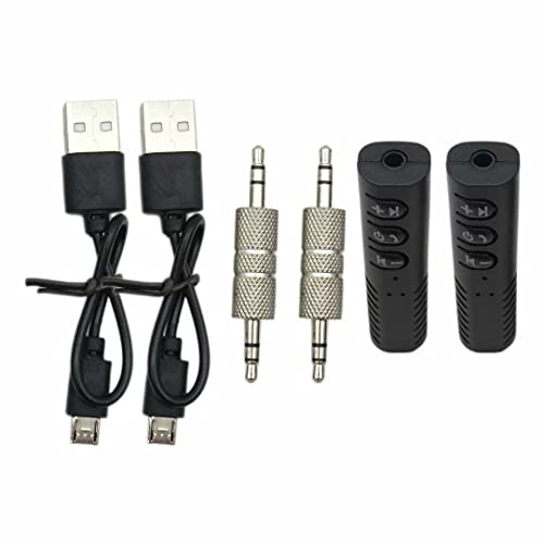 USonline911 2pcs Premium Quality Universal Car Bluetooth 3.5mm AUX Audio Stereo Music Hands Free Car Adapter