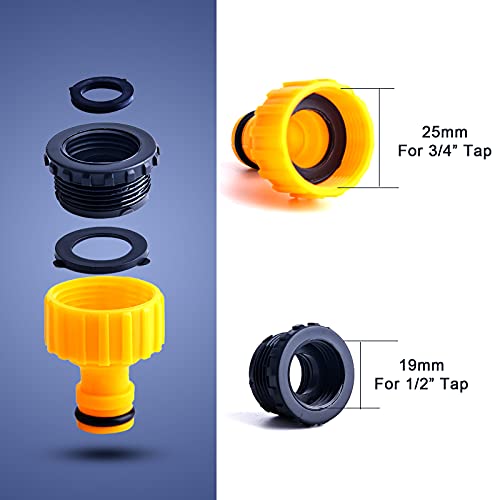 Aiex 5Pcs Garden Hose Connectors Kit Quick Connector, Waterstop Connector, 2In1 Tap Connector, Double Male Connector, O Rings Spares Kit For Plant Irrigation, Car And Machine Clean #TOP2