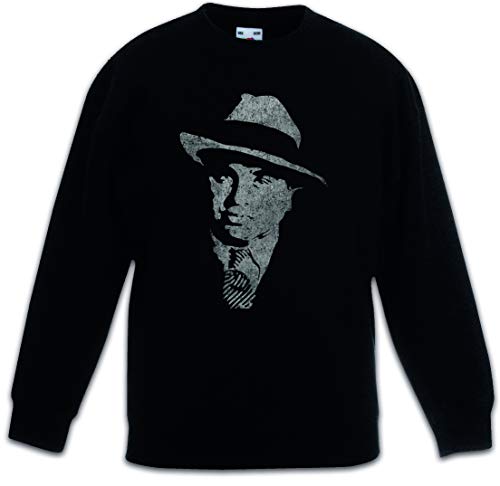 Sweat Al Capone noir pour garçon et fille pull vintage col rond enfant