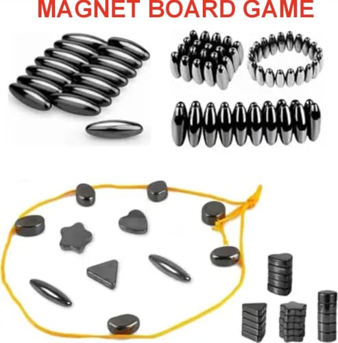 Image of Magnetic Strategy Board Game (24 Pcs) for Kids (6+) & Adults | Fun Family Game with Magnets & Lanyard Rope | Brain Boosting Logic & Reflex Challenge | Travel & Party Game for All Ages