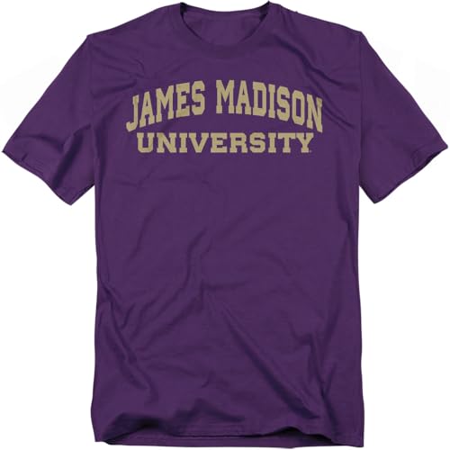 James Madison University Block University Font Unisex Adult T Shirt Purple Large