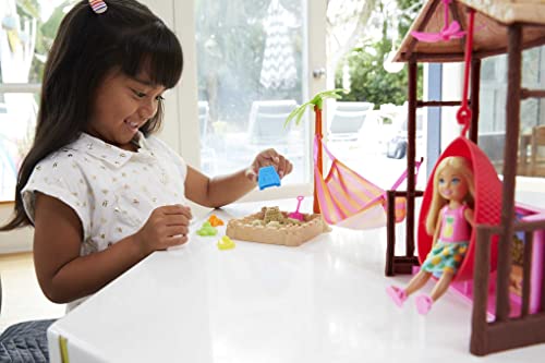 Barbie-Chelsea-Doll-and-Tiki-Hut-Playset-with-6-inch-Blonde-Doll-Hut-with-Swing-Hammock-Moldable-Sand-4-Molds-and-4-Storytelling-Pieces-Gift-for-3-to-7-Year-Olds-Amazon-Exclusive Barbie-Chelsea-Doll-and-Tiki-Hut-Playset-with-6-inch-Blonde-Doll-Hut-with-Swing-Hammock-Moldable-Sand-4-Molds-and-4-Storytelling-Pieces-Gift-for-3-to-7-Year-Olds-Amazon-Exclusive
