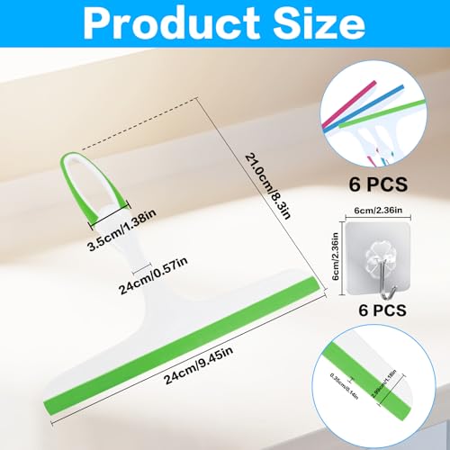 Image of Squeegee for Glass Doors, Bathroom Squeegee for Cleaner, Window Cleaning Squeegee Door,Small for Shower Glass- 6pcs Plastics