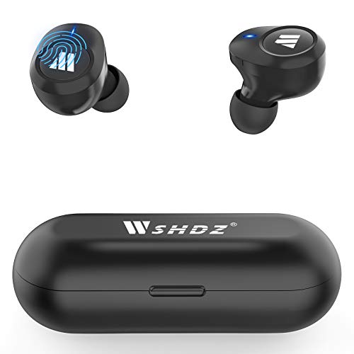 WSHDZ True Wireless Earbuds Bluetooth 5.1 Headphones S11 Smart Touch Control TWS Stereo Earphone IPX6 Waterproof in Ear Built in Mic Headset for iPhone and Android with Deep Bass for Sports/Gym(Grey)