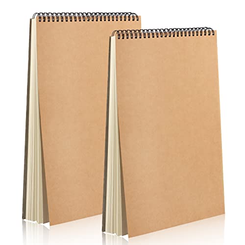 Bloc de Dibujo A4,2Pcs Cuadernos de Dibujo con Tapa Dura, Cuaderno para Dibujar para Escribir Dibujo Adecuado Lápiz Escritura Artistas