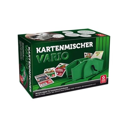Wizard Jubiläumseditionen 2021 - 25-Jahre-Edition - mit 7 Sonderkarten und 25 Metallmünzen 4 ASS Altenburger 22574033 - Kartenmischer Vario mit Handkurbel, für unterschiedliche Kartenformate geeignet, im Faltkarton, Grün, Breite: 24,30 cm Höhe: 15,70 cm Länge: 10,60 cm