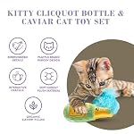 Haute Diggity Kitty Clicquot Champagne & Caviar Set, Plush Cat Toys Catnip Filled with Interactive Crackle Sound, Safe, Durable Toys for Cat & Kitten, 2 Pcs - Image 3