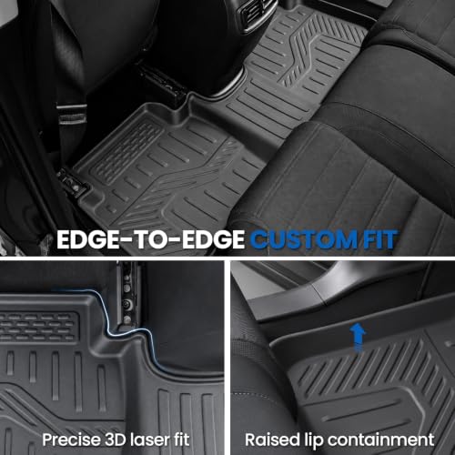 Image of Floor Mats for Honda CRV 2017-2022 Gas Only, with Cargo Mat | Full Protection Mat Set with Cargo Liner, All Weather TPE, Non Slip & Odorless & Scratch Proof, CR-V Gas Accessories