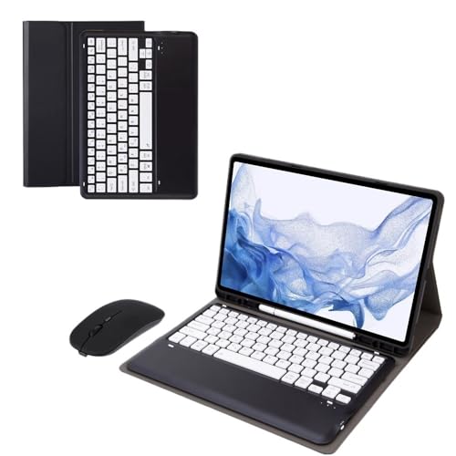Étui en cuir pour Samsung Galaxy Tab S10 Plus avec clavier QWERTY magnétique noir de JiuRui