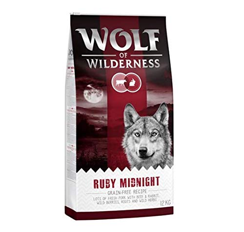 Wolf of Wilderness Ruby Midnight Beef & Rabbit Adult 12Kg Dry Dog Food Grain-Free Digest Sensitive Diet With Mixed Berries Red Meat Recipes Simply Nourish Life Natures Healthy Formula For Your Pet