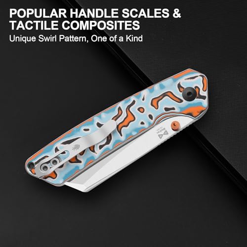 Image of Kizer Madrac Pocket Knife, 3.05 inch 14C28N Blade, Button Liner Lock