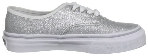 Image of Vans Girl's Fashion Sports Canvas Trainer, Glitter Silver, UK 2 /US 00