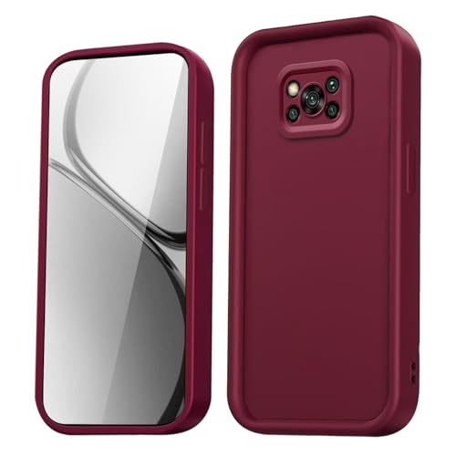 Custodia per Xiaomi Poco X3 X3 Pro Cover Carcasa Anticaduta con Bordi Rinforzati e Design Semplice - Vino silicone rosso
