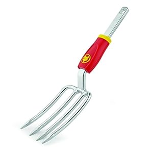 Wolf-Garten LUGM Lu-Gm Meersterren Bloemenvork, 7,5 cm Werkbreedte, Rood/Zilver/Geel