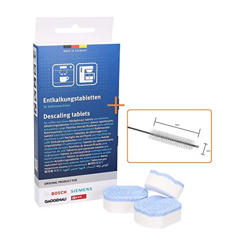 LUTH Premium Profi Parts Set Bosch Siemens Pastillas descalcificadoras TZ80002 00311821 311821 con cepillo de limpieza para cafetera totalmente automᴩca series EQ Cover