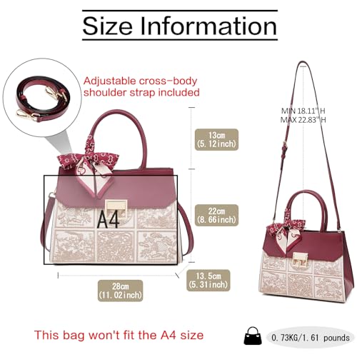 Image of FOXLOVER Medium Tote Bag for Women Designer Vintage Satchel Handbags Top-handle Purses