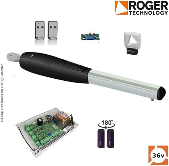 Electric Gate Motor Swing Single Kit - Brushless Smarty 7 36v Automatic Gate Kit Designed for Wrought Iron, Metal or Wooden Gates