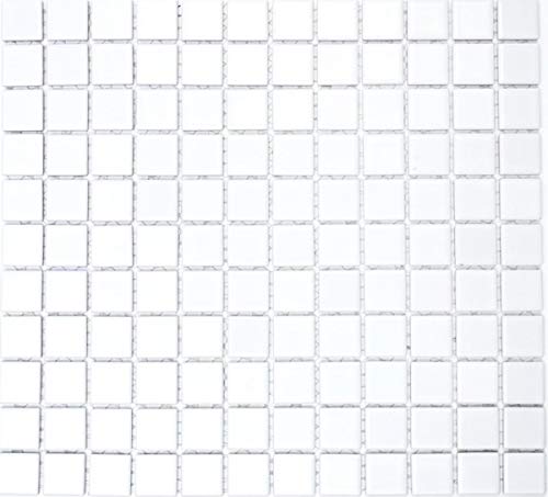 Carrelage mosaïque en céramique blanc brillant - Pour cuisine - MOS18-0102 Cover
