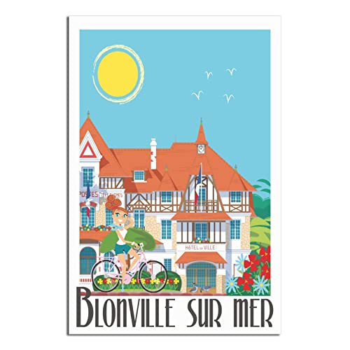 RONGCHENG Blonville-sur-Mer France Affiche de voyage vintage Art sur toile
