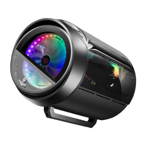 Gabinete para computadora Homoyoyo Matx Gaming con panel lateral acrílico RGB panorámico, chasis compacto para PC con enfriamiento por agua, color negro