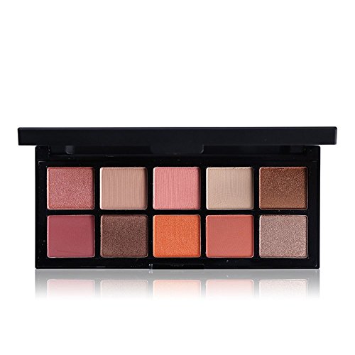 Professional Shimmer +matte Neutral Eyeshadow Palette -10 shades highly pigmented nude eye shadow ? Natural warm Colors bronzer (grapefruit)