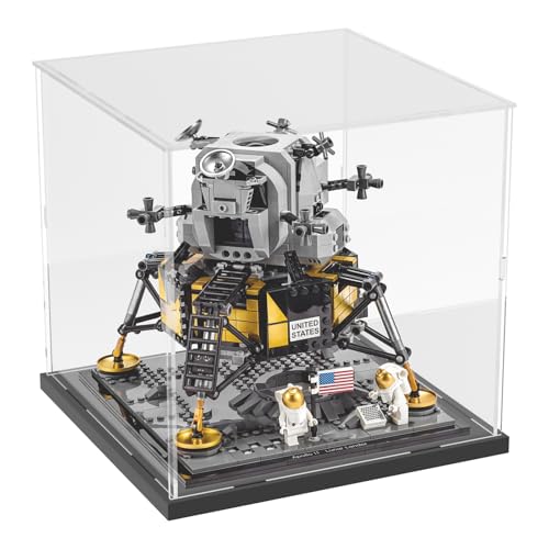 Image of Choowin Acrylic Display Case for Lego Soccer Ball 43019 for Lego Taj Mahal 21056 10266 75318 76261 Thickened Clear Acrylic Display Cases for Collectibles Assemble Dustproof Display Box(Black Base)