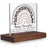 Nurse Preceptor Gift Leopard Rainbow Desk Decor Sign, Nursing Mentor Appreciation Plaque Thank You Office Keepsake PA085