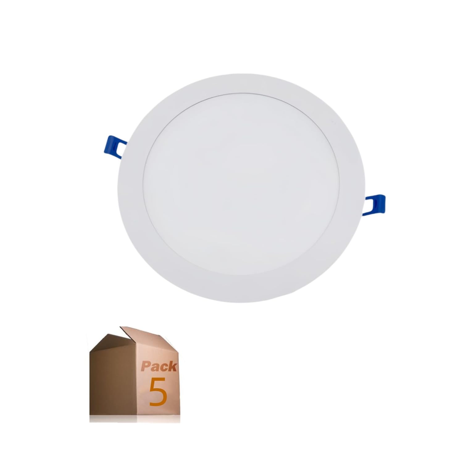 ONSSI Placa LED de Techo 20W 2000lm,Circular Φ220mm (Blanco Neutro,4000k) SuperSlim Panel Downlight LED Empotrado (Pack 5)