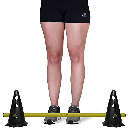 Kit Barreiras de Salto com Cone - 24cm - 6 unidades - Preto/amarelo - Muvin
