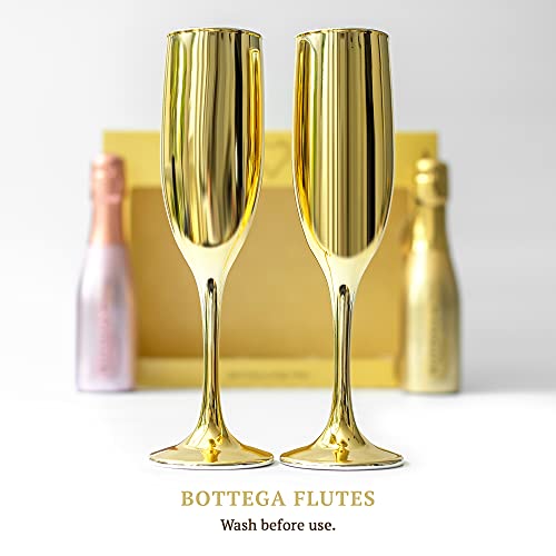 Bottega Prosecco Gift Set - Luxury Bottega Rose Gold, Bottega Gold Prosecco DOC, 20cl Mini Prosecco Bottles, 2x Champagne Flute Glasses - Pink Prosecco Gifts For Women, Birthday Alcohol Gift Set - Image 7