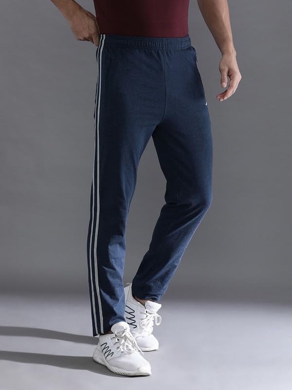 Image of CROCODILE Men Solid Slim Fit Track Pant | Single Jersey Fabric | Drawstring Waist | 3 Pockets